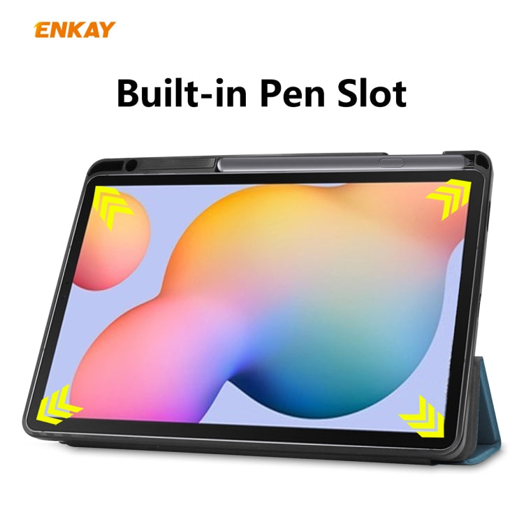Pour étui de tablette intelligent en cuir ENKAY avec fente pour stylo pour Samsung Galaxy Tab S6 Lite P610 / P615 / Tab S6 Lite 2022 / P613 / P619 (noir)