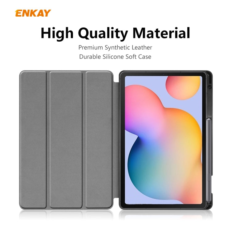 Pour étui de tablette intelligent en cuir ENKAY avec fente pour stylo pour Samsung Galaxy Tab S6 Lite P610 / P615 / Tab S6 Lite 2022 / P613 / P619 (noir)