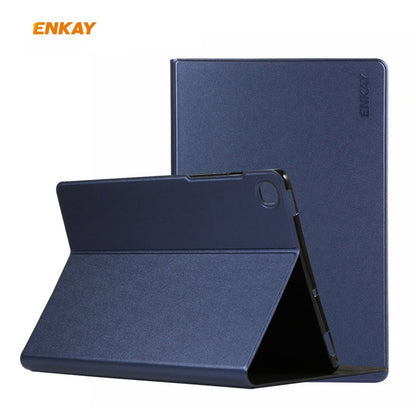 Pour Samsung Galaxy Tab S6 Lite P610 / P615 / Tab S6 Lite 2022 / P613 / P619 ENKAY Étui en cuir élastique avec support (Bleu foncé)
