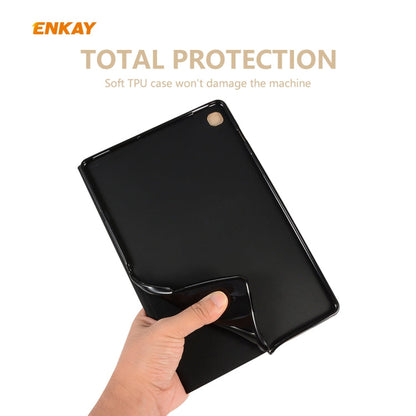 Pour Samsung Galaxy Tab S6 Lite P610 / P615 / Tab S6 Lite 2022 / P613 / P619 ENKAY Étui en cuir élastique avec support (Bleu foncé)