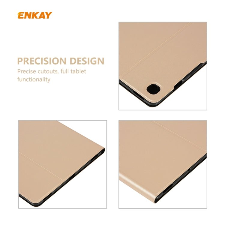Pour Samsung Galaxy Tab S6 Lite P610 / P615 / Tab S6 Lite 2022 / P613 / P619 ENKAY Étui en cuir élastique avec support (Bleu foncé)