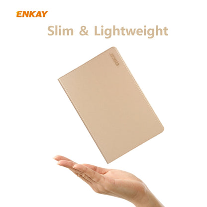 For Samsung Galaxy Tab S6 Lite P610 / P615 / Tab S6 Lite 2022 / P613 / P619 ENKAY Elastic Leather Tablet Case with Holder(Golden)