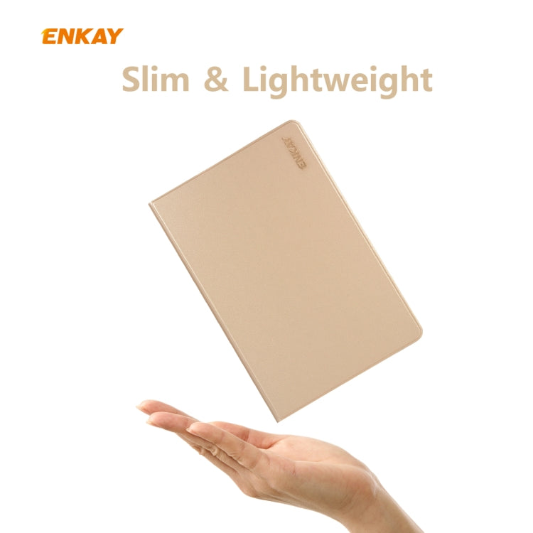 For Samsung Galaxy Tab S6 Lite P610 / P615 / Tab S6 Lite 2022 / P613 / P619 ENKAY Elastic Leather Tablet Case with Holder(Cyan)