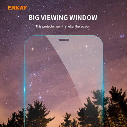 For iPhone 11 Pro ENKAY ENK-PC0322 2 in 1 Business Series Denim Texture PU Leather + TPU Soft Slim CaseCover ＆ 0.26mm 9H 2.5D Tempered Glass Film(Brown)
