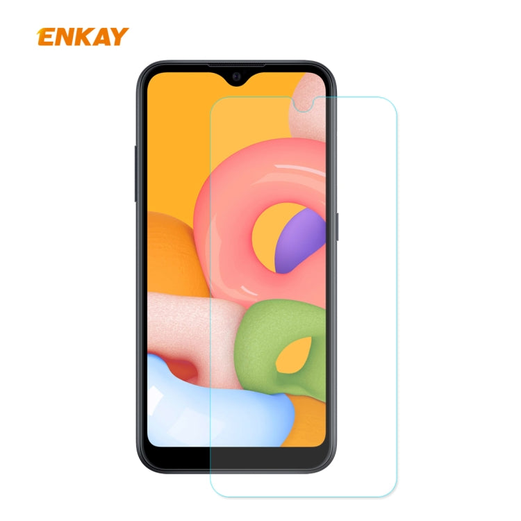 Pour Samsung Galaxy A01 Film en verre trempé ENKAY Hat-Prince 0.26mm 9H 2.5D incurvé