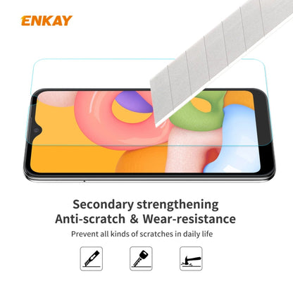 Pour Samsung Galaxy A01 Film en verre trempé ENKAY Hat-Prince 0.26mm 9H 2.5D incurvé