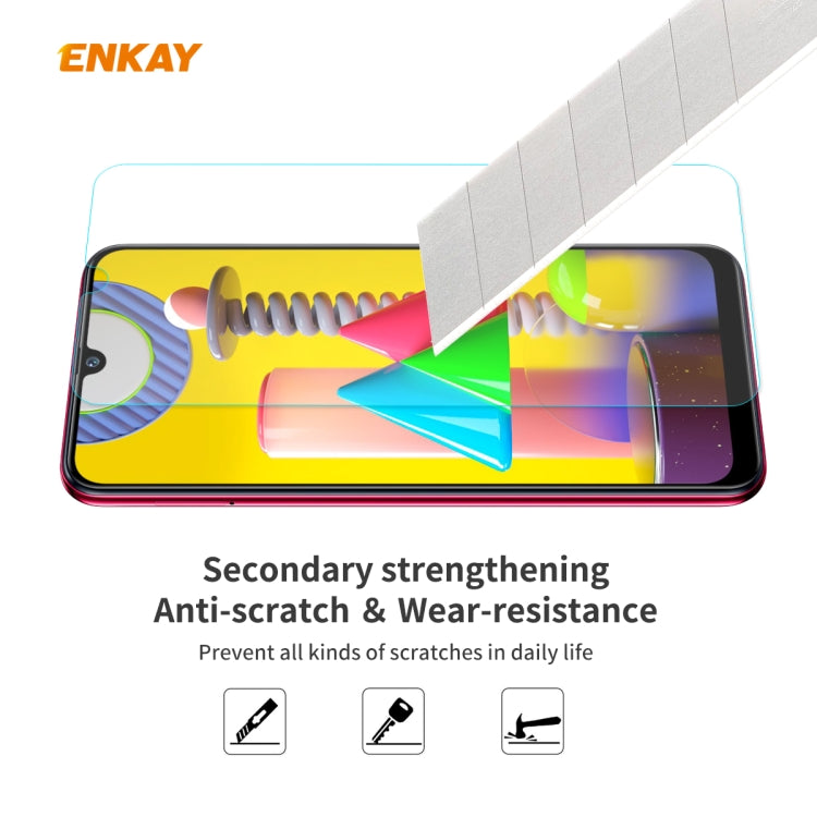 For Samsung Galaxy M31 / M21 ENKAY Hat-Prince 0.26mm 9H 2.5D Curved Edge Tempered Glass Film