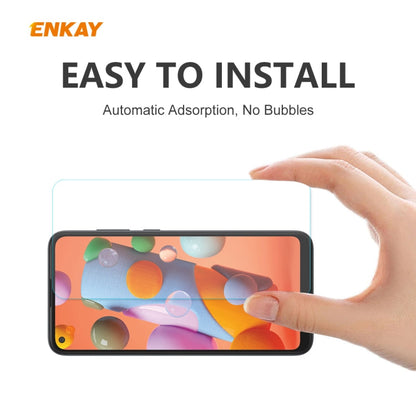 For Samsung Galaxy A21 10 PCS ENKAY Hat-Prince 0.26mm 9H 2.5D Curved Edge Tempered Glass Film