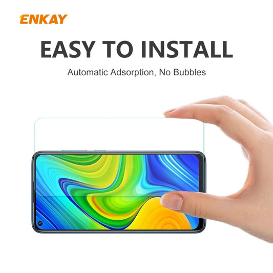 For Redmi 10X 4G / Redmi Note 9 10 PCS ENKAY Hat-Prince 0.26mm 9H 2.5D Curved Edge Tempered Glass Film