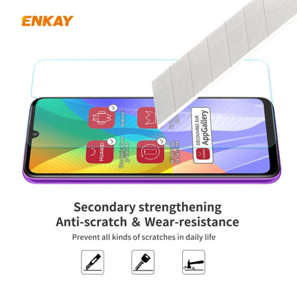 For Huawei Y6p 10 PCS ENKAY Hat-Prince 0.26mm 9H 2.5D Curved Edge Tempered Glass Film