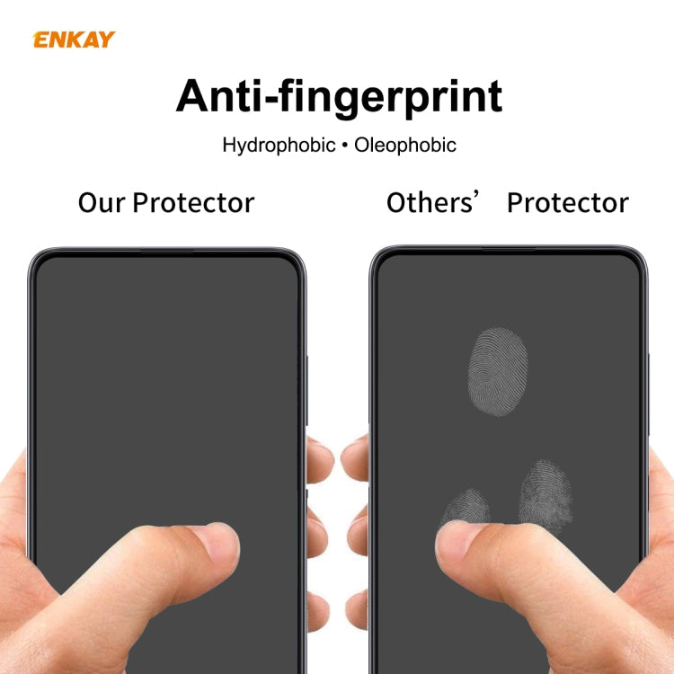 For Redmi Note 9S / Note 9 Pro  2 PCS ENKAY Hat-Prince Full Glue 0.26mm 9H 2.5D Tempered Glass Full Coverage Film