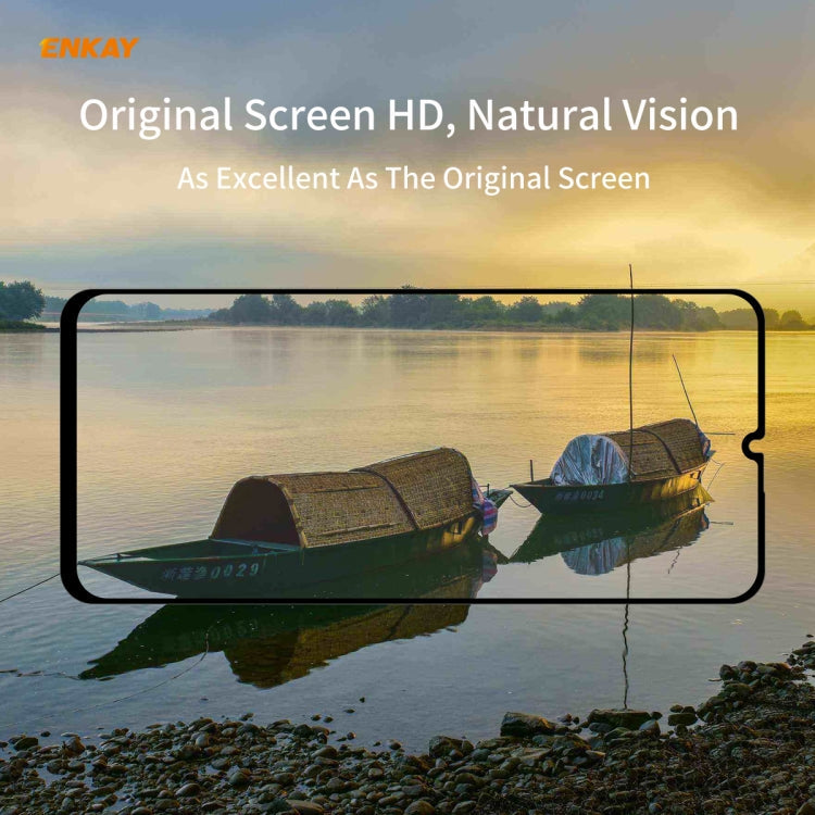 For Xiaomi Mi 10 Lite /Redmi 10X 5G 5 PCS ENKAY Hat-Prince Full Glue 0.26mm 9H 2.5D Tempered Glass Full Coverage Film