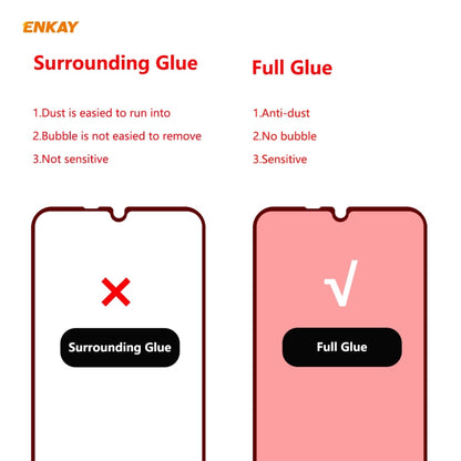 For Huawei Y6p 5 PCS ENKAY Hat-Prince Full Glue 0.26mm 9H 2.5D Tempered Glass Full Coverage Film