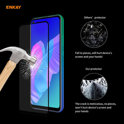 For Huawei P40 Lite E 5 PCS ENKAY Hat-Prince Full Glue 0.26mm 9H 2.5D Tempered Glass Full Coverage Film