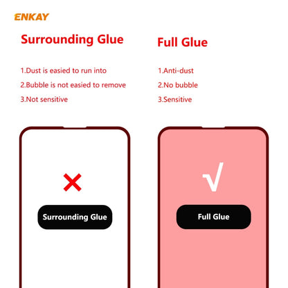 For Huawei P40 Lite E 5 PCS ENKAY Hat-Prince Full Glue 0.26mm 9H 2.5D Tempered Glass Full Coverage Film