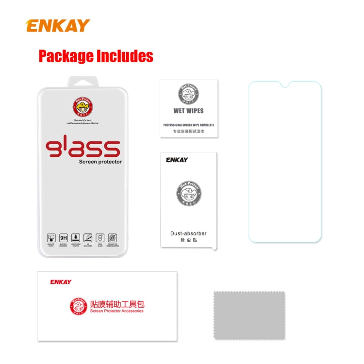 For Huawei P40 Lite E 5 PCS ENKAY Hat-Prince Full Glue 0.26mm 9H 2.5D Tempered Glass Full Coverage Film