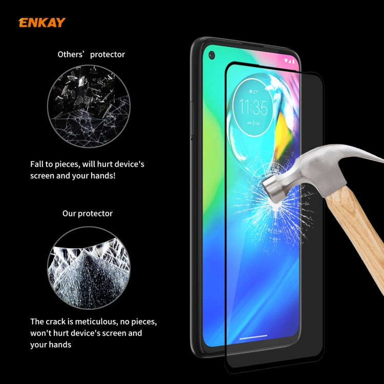 Pour Motorola Moto G8 Power 5 unités Film de protection ENKAY Hat-Prince en verre trempé avec colle intégrale, épaisseur 0,26 mm, dureté 9H, bords incurvés 2.5D, couverture complète