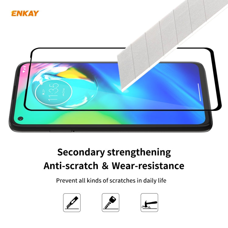 Pour Motorola Moto G8 Power 5 unités Film de protection ENKAY Hat-Prince en verre trempé avec colle intégrale, épaisseur 0,26 mm, dureté 9H, bords incurvés 2.5D, couverture complète
