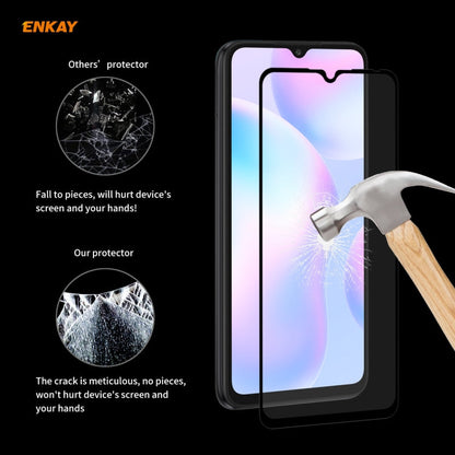 For Redmi 9 / 9A / 9C 10 PCS ENKAY Hat-Prince Full Glue 0.26mm 9H 2.5D Tempered Glass Full Coverage Film
