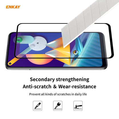 For Samsung Galaxy A11 / M11 5 PCS ENKAY Hat-Prince Full Glue 0.26mm 9H 2.5D Tempered Glass Full Coverage Film