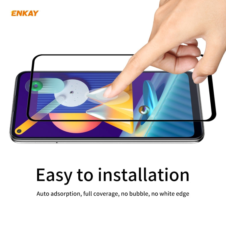 For Samsung Galaxy A11 / M11 5 PCS ENKAY Hat-Prince Full Glue 0.26mm 9H 2.5D Tempered Glass Full Coverage Film