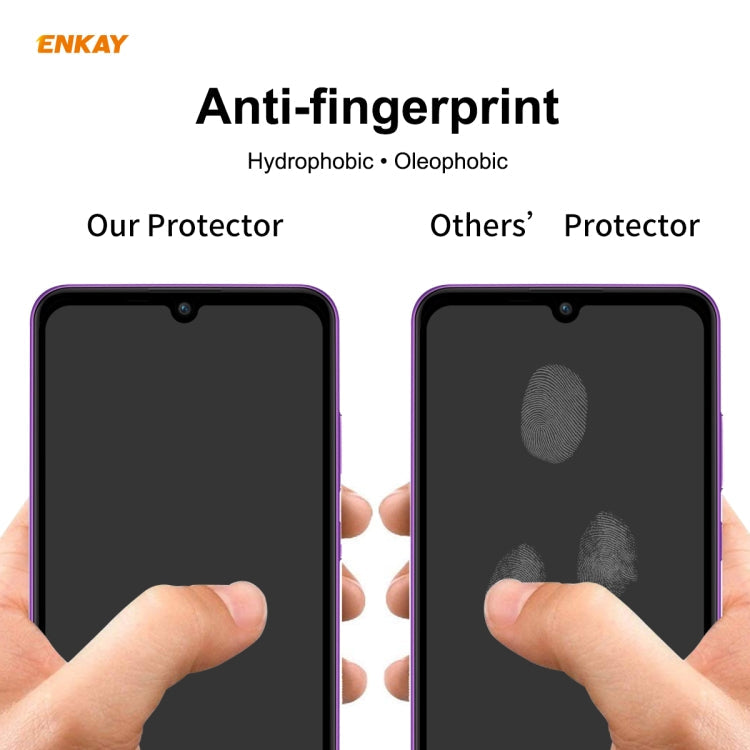For Samsung Galaxy A31 2 PCS ENKAY Hat-Prince Full Glue 0.26mm 9H 2.5D Tempered Glass Full Coverage Film