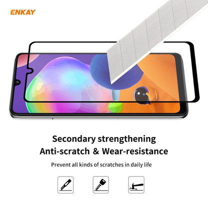 For Samsung Galaxy A31 2 PCS ENKAY Hat-Prince Full Glue 0.26mm 9H 2.5D Tempered Glass Full Coverage Film