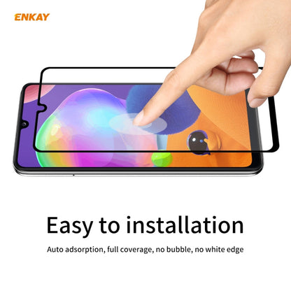For Samsung Galaxy A31 2 PCS ENKAY Hat-Prince Full Glue 0.26mm 9H 2.5D Tempered Glass Full Coverage Film