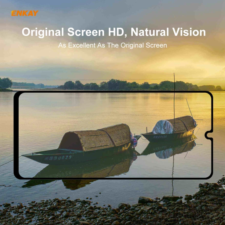 For Samsung Galaxy A31 2 PCS ENKAY Hat-Prince Full Glue 0.26mm 9H 2.5D Tempered Glass Full Coverage Film