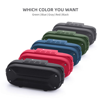 Haut-parleur Bluetooth sans fil stéréo portable NewRixing NR-3023, microphone intégré, supporte les cartes TF / la radio FM (Gris)