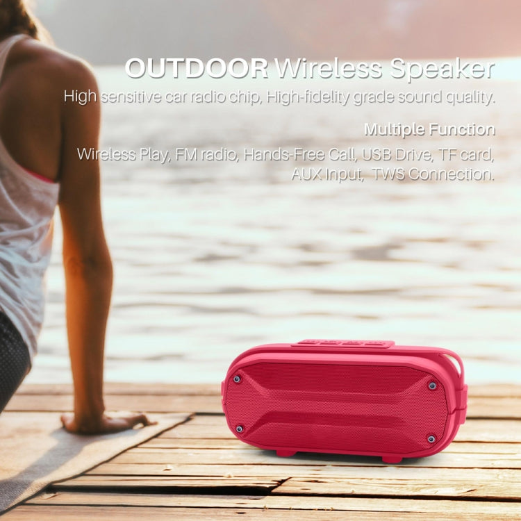 Haut-parleur Bluetooth sans fil stéréo portable NewRixing NR-3023, microphone intégré, supporte les cartes TF / la radio FM (Gris)