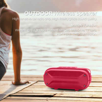 Haut-parleur Bluetooth sans fil stéréo portable NewRixing NR-3023, microphone intégré, supporte les cartes TF / la radio FM (Gris)
