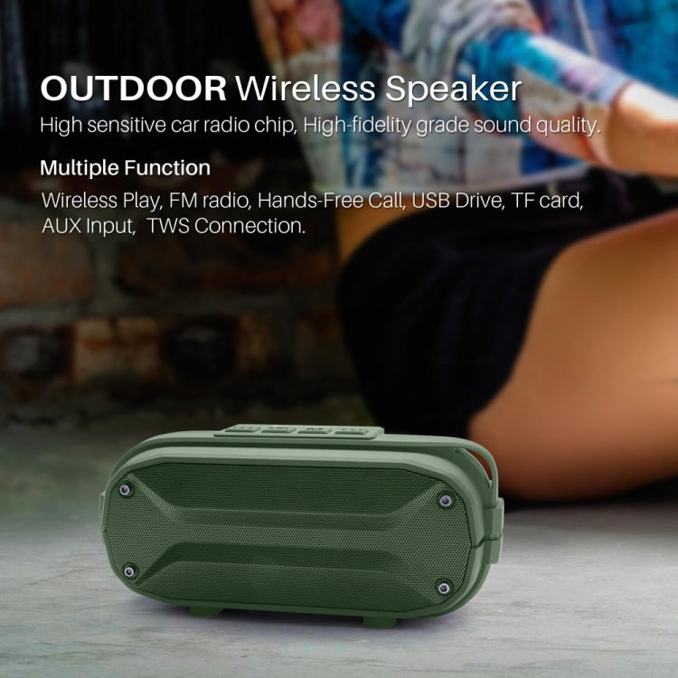 Haut-parleur Bluetooth sans fil stéréo portable NewRixing NR-3023, microphone intégré, supporte les cartes TF / la radio FM (Gris)