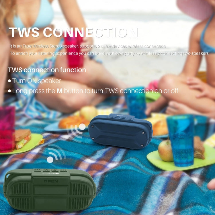 Haut-parleur Bluetooth sans fil stéréo portable NewRixing NR-3023, microphone intégré, supporte les cartes TF / la radio FM (Gris)