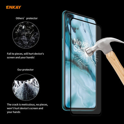 For OnePlus Nord 5 PCS ENKAY Hat-Prince Full Glue 0.26mm 9H 2.5D Tempered Glass Full Coverage Film