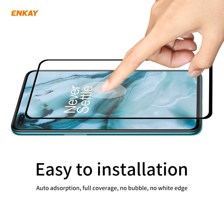 For OnePlus Nord 10 PCS ENKAY Hat-Prince Full Glue 0.26mm 9H 2.5D Tempered Glass Full Coverage Film