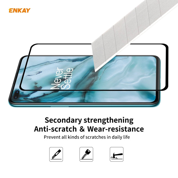 For OnePlus Nord 10 PCS ENKAY Hat-Prince Full Glue 0.26mm 9H 2.5D Tempered Glass Full Coverage Film
