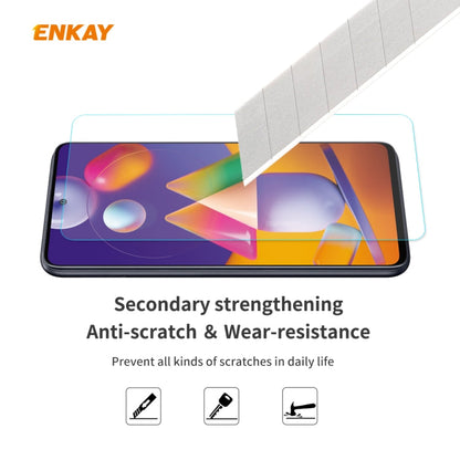 For Samsung Galaxy M31s ENKAY Hat-Prince 0.26mm 9H 2.5D Curved Edge Tempered Glass Film