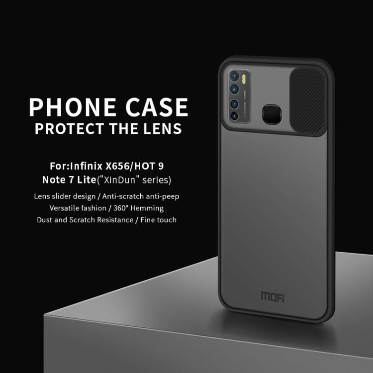 For Infinix X656 / HOT9 / Note7 Lite MOFI Xing Dun Series Translucent Frosted PC + TPU Privacy Anti-glare Shockproof All-inclusive Protective Case(Black)