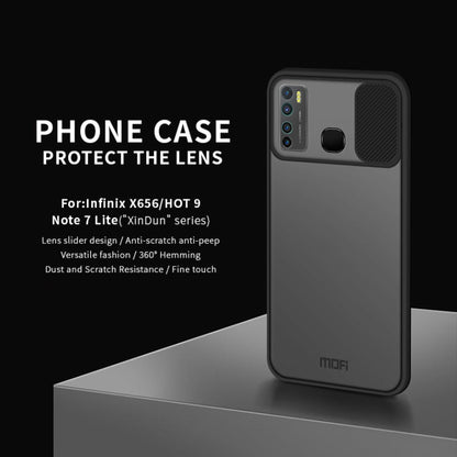 For Infinix X656 / HOT9 / Note7 Lite MOFI Xing Dun Series Translucent Frosted PC + TPU Privacy Anti-glare Shockproof All-inclusive Protective Case(Black)
