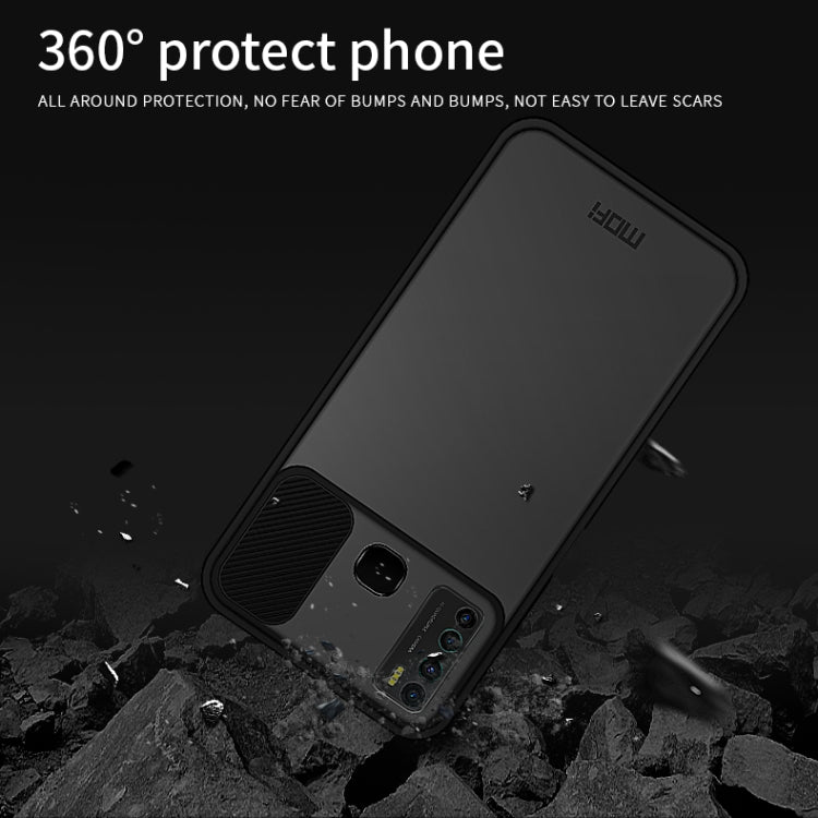 For Infinix X656 / HOT9 / Note7 Lite MOFI Xing Dun Series Translucent Frosted PC + TPU Privacy Anti-glare Shockproof All-inclusive Protective Case(Black)