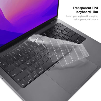 For MacBook Air 13.6 2022/2024 A2681 M2 / A3113 M3 EU Version ENKAY 3 in 1 Matte Laptop Case with TPU Keyboard Film / Anti-dust Plugs (Dark Blue)