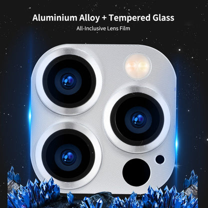 Pour iPhone 13 Pro / 13 Pro Max Cache d'objectif d'appareil photo ENKAY en alliage d'aluminium + verre trempé (argent)