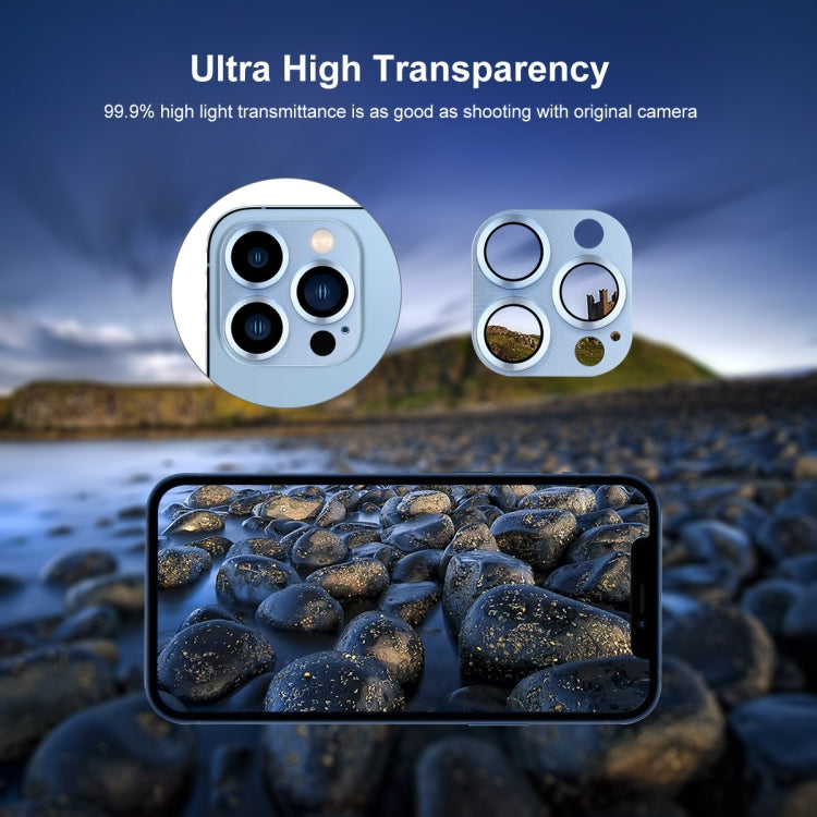 Pour iPhone 13 Pro / 13 Pro Max Cache d'objectif d'appareil photo ENKAY en alliage d'aluminium + verre trempé (argent)