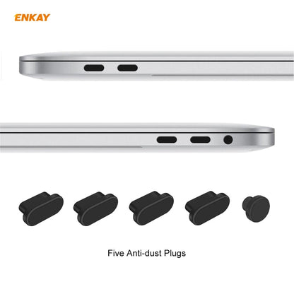 ENKAY 3 in 1 Matte Laptop Protective Case + US Version TPU Keyboard Film + Anti-dust Plugs Set for MacBook Pro 13.3 inch A1706 / A1989 / A2159 (with Touch Bar)(Black)