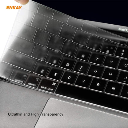 ENKAY 3 in 1 Matte Laptop Protective Case + US Version TPU Keyboard Film + Anti-dust Plugs Set for MacBook Pro 13.3 inch A1706 / A1989 / A2159 (with Touch Bar)(Black)