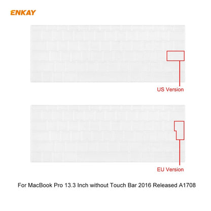 ENKAY 3 in 1 Matte Laptop Protective Case + EU Version TPU Keyboard Film + Anti-dust Plugs Set for MacBook Pro 13.3 inch A1708 (without Touch Bar)(Orange)