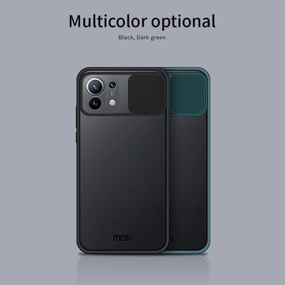 For Xiaomi Mi 11 MOFI Xing Dun Series Translucent Frosted PC + TPU Privacy Anti-glare Shockproof All-inclusive Protective Case(Green)