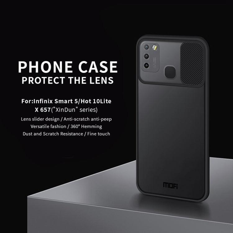 For Infinix Smart 5 X657 / Hot 10 Lite MOFI Xing Dun Series Translucent Frosted PC + TPU Privacy Anti-glare Shockproof All-inclusive Protective Case(Black)