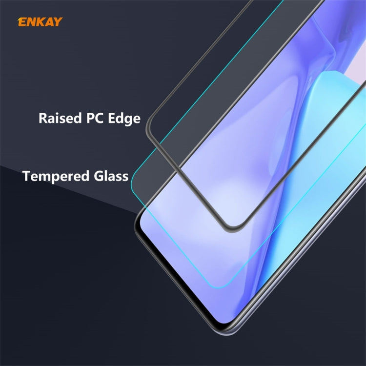 Pour OnePlus 9R 5 PCS ENKAY Hat-Prince Anti-chute Pleine Colle Verre Trempé Film Plein Écran Protecteur Anti-chute